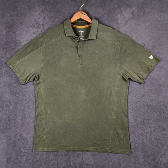 Kuhl Other - KUHL Wayfarer Polo Shirt Mens XL Olive Wildfibre Organic‎ Cotton Short Sleeve